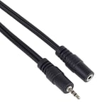 PremiumCord Rallonge de câble jack 2,5 mm, longueur 5 m, prise femelle 2,5 mm, câble d'extension audio auxiliaire, protection de couleur noire.