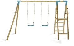 NEW Plum Wooden Round Pole Double Swing Set Roloway