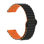 INF Svart orange silikonarmband för Huawei GT4, Samsung Watch6, 20mm