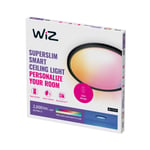 WiZ SuperSlim -LED-kattovalaisin RGBW Ø42 cm musta