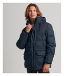 Superdry Mens Microfibre Expedition Parka Jacket - Navy - Size Small