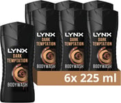 Lynx Dark Temptation Shower Gel 12 Hours of Irresistible Smell 6X 225 Ml