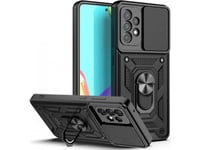 Mocco Ring Slide Hard Case Plastic Cover For Samsung Galaxy A53 5G Black
