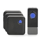 Trådlös dörrklocka | Nätdriven | 100 - 240 V AC 50/60 Hz | 1x 23A 12V | Volym: 110 dB | Signalräckvidd: 150 m | IP55 | Justerbar