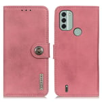 Nokia C31 4G - KHAZNEH læder cover / pung - Pink