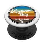 Ronde rétro vintage Mackinaw City in Michigan MI Graphic PopSockets PopGrip Interchangeable