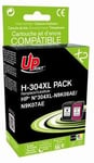 Pack 2 cartouches compatible avec HP 304 XL noir et couleur
