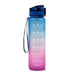 1L Motivational Water Bottle With Time Marker & Straw, Leakproof Tritan BPA Free Water Jug, Ensure You Drink Enough Water Daily For Fitness,Gym And Outdoor Sports