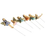 Farfi 6 st miniatyrfigurer vackra blekningsfria levande utomhus älva trädgård älva trädgårdsdekoration för utomhusbruk