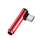 Mini Adaptateur Type C/Jack pour ASUS ZenFone 7" Smartphone Audio USB-C Ecouteurs Chargeur Casque (Rouge)