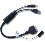 Vhbw - Câble audio voiture compatible avec Apple iPod 10GB, 15GB, 20GB, 30GB, 40GB, 60GB, Classic, Nano, Photo, Touch, Video - Adaptateur en y, noir