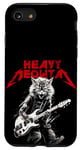 Coque pour iPhone SE (2020) / 7 / 8 funny Heavy meowtal Cat Playing guitar music headbanger rock