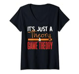 Womens It's Just a Theory A Game Theory T-Shirt, Mathematics Shirt V-Neck T-Shirt