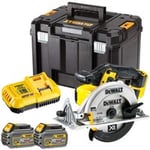 Dewalt DCS391T2 18V 165mm Circular Saw with 2 x 6.0Ah Batteries & Charger in tstak
