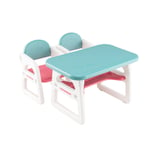 3-Piece Kids Table & Chairs Set Lightweight Toddler Plastic Activity Art Desk