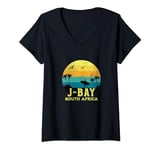 Womens J-BAY SOUTH AFRICA Retro Surfing and Beach Adventure V-Neck T-Shirt
