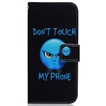 Google Pixel 8 Deksel i Kunstskinn med Lommebok og Trykk - &quot;Don&#39;t Touch My Phone&quot;