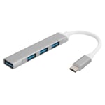 TYPEC Hub 4 Port USB3.0 Adapter Konverter Aluminiumlegering Splitter Datortillbehör