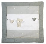 roba Tapis d'Éveil Ourson Heartbreaker 100 % Coton - 100 x 100 cm - Tapis de Jeu pour Parc Bébé