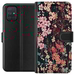 Samsung Galaxy A71 Svart Plånboksfodral Blommor