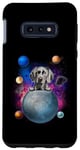 Coque pour Galaxy S10e Weimaraner On The Moon Galaxy Funny Dog In Space Puppy Lover