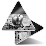 2 x Triangle Stickers  10cm - BW - Black Russian Cocktail Vodka Coffee  #42582