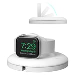 PZOZ Charging Stand for SE Apple Watch Series 7/6/5,iWatch Series 4/3/2/1 Smartwatch Desk Charger Storage Dock With Night Stand Mode i Watch Accessories (Not included Apple Watch Charger)(White)