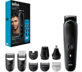 BRAUN 9-in-1 MGK5411 Wet & Dry All-in-one Trimmer Kit - Black & Blue, Silver/Grey,Black