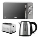 SILVER TOWER Manual Microwave 1.7L 2.2kW Jug Kettle & Silver SS 2 Slice Toaster