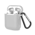 Coque AirPod 2 & 1 avec Absorption des Chocs en TPU Souple pour Accessoires AirPods en Silicone Compatible avec Apple AirPods 1 & 2, étui de Chargement sans Fil et Filaire (LED Avant Visible), Gris