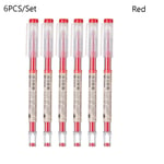 6/12pcs/set Gel Pen Natural Pens Black Red Ink 6pcs/set