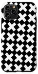 iPhone 11 Pro Diagonal Cross Mark Plus Sign Monochrome White Black Pattern Case