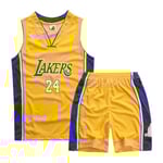 Kobe Bryant No.24 Baskettröja Set Lakers Uniform för barn Tonåringar W - Perfet Yellow XL (150-160CM)