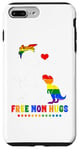 Coque pour iPhone 7 Plus/8 Plus Free Mom Hugs LGBTQ Drapeau de la liberté Gay Pride Trex Mama