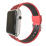 Apple Watch Series 4 44mm silicone watch band - Red Outer / Black Inside