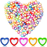 400 Pieces Heart Shape Acrylic Beads Mixed Color Heart Pony Beads Plastic Loose Beads DIY Jewelry Making Necklace Bracelet Crafting Supplies, 7 x 4 mm