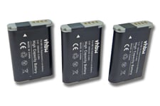 vhbw 3x Li-Ion batteries 1800mAh (3.7V) pour appareil photo vidéo Canon Legria Mini X, Vixia Mini X comme NB-12L.