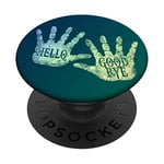 HELLO and GOODBYE Academy DAILY GREETINGS Humor Vintage Art PopSockets PopGrip: Swappable Grip for Phones & Tablets