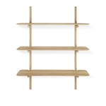 Ethnicraft - PI Wall Shelf - Oak - 3 Shelves - Vägghyllor - Alain Van Havre - Träfärgad - Trä