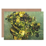 Vincent Van Gogh Basket of Pansies Fine Art Greeting Card Plus Envelope Blank Inside