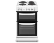 New World NWMID54DEW 50cm Double Oven White Electric Cooker