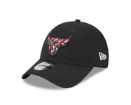 NEW ERA CHICAGO BULLS BASEBALL CAP.9FORTY MLB INFILL BLACK RED SNAPBACK HAT W23