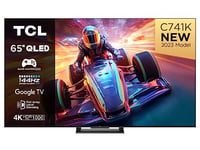 TCL 65C741K 65-inch QLED Television 144Hz Full Array Local Dimming 4K UHD Smart Google TV Dolby Vision & Atmos Motion clarity Hands-Free Voice Google assistant & Alexa with AMD FreeSync Premium Pro