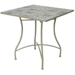 Table métal/mosaïque couleur : brun 78x78x77cm modèle bistro pour l'extérieur