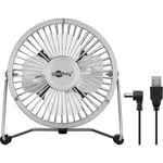 Voltman - Mini ventilateur de bureau argent - 5V - D13cm - Rechargeable usb - Sans Fil - Argent