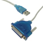 BeMatik - Câble convertisseur d'USB vers le port parallèle A mâle vers DB25 femelle 1.5 m