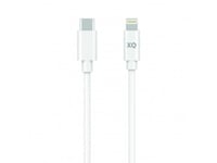 XQISIT Charge & Sync Lightning till USB-C 2.0 kabel, vit Laddningskabel till iPhone och iPad, MFI, 1.5m, Fast Charge kompatibel