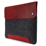 MegaGear Étui en Cuir véritable et Polaire pour MacBook 13,3" Rouge