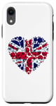iPhone XR Union Jack UK Flag Heart Puzzle Great Britain Men Women Kids Case