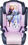 Disney Siège auto Frozen avec fixation ISOFIX pour la sécurité des filles d'une hauteur de 100 à 150 cm avec graphique de la princesse Elsa, Anna et le sympaitco Olaf sur fond violet